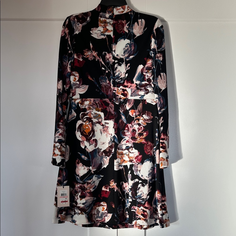 NWT - Ivanka Trump Floral Long Sleeve Dress - Black and White - Picture 4 of 7